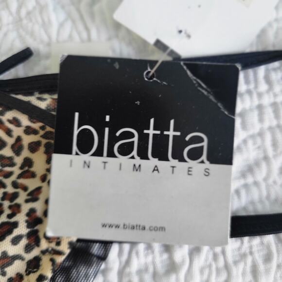 Y2k Biatta sexy micro thong Panties Animal Print Mesh Discontinued Sz 5/SM - Picture 6 of 7